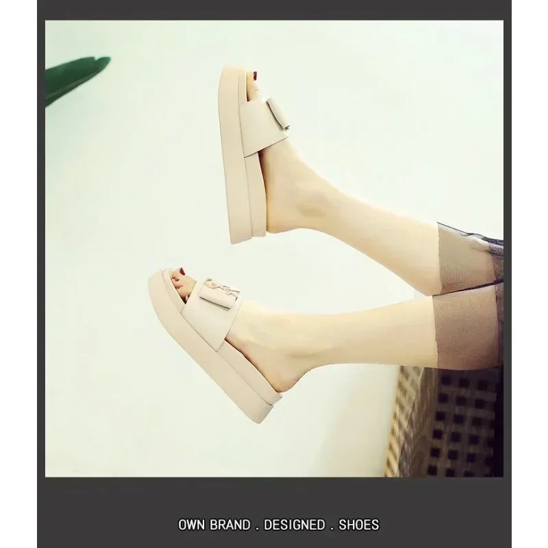 Slippers Summer Shoes Women Platform Design Slides Fashion Letters Ladies Shoes Casual Slipper Indoor Non-slip Slippers Sandals