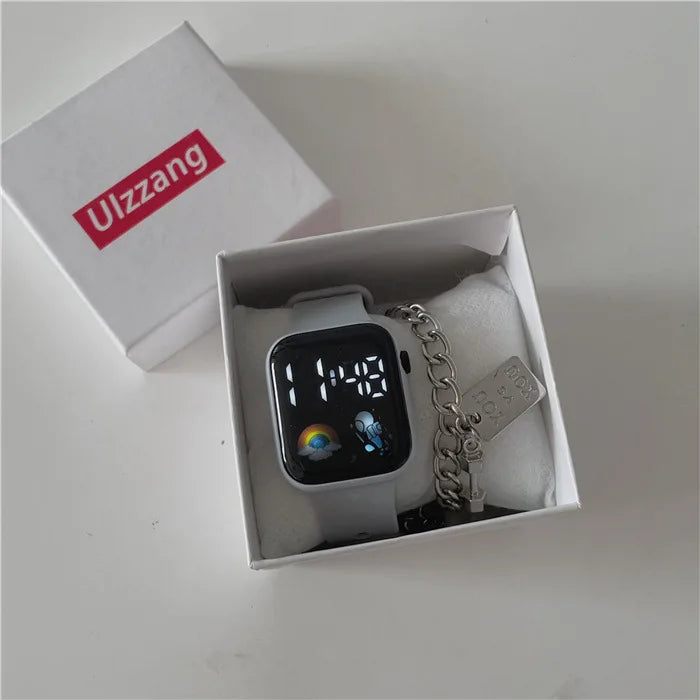 Technological LED Astro Watch for Women and Men Students Ins High Beauty Watches with Simple Fashion and Waterproof Electronics