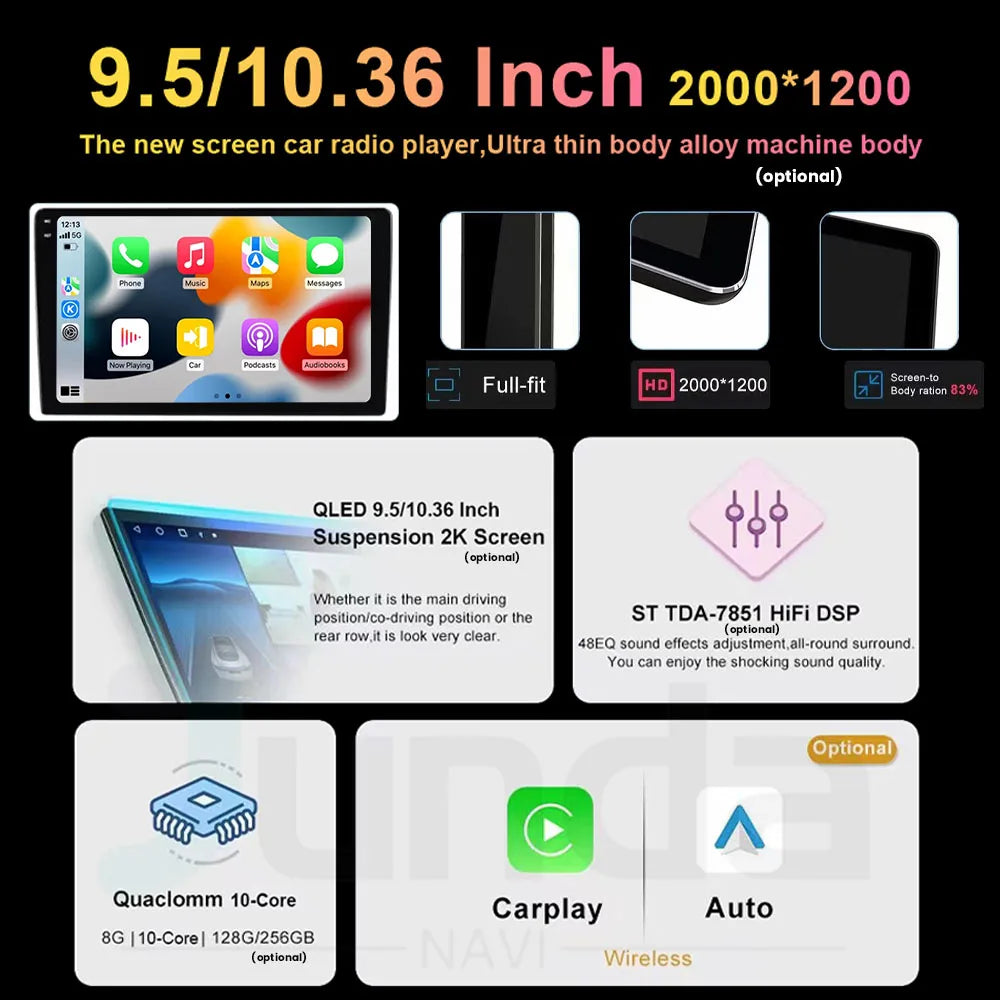 Android 14 Car Radio Multimedia Player For Jeep Compass Grand Cherokee Wrangler Chrysler Sebring Town Country Dodge Charger QLED