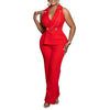 C8604 Foreign Trade Women's Fashionable Sexy Chain Collar Wide Leg African Jumpsuit Casual Style Long Dress For Ladies