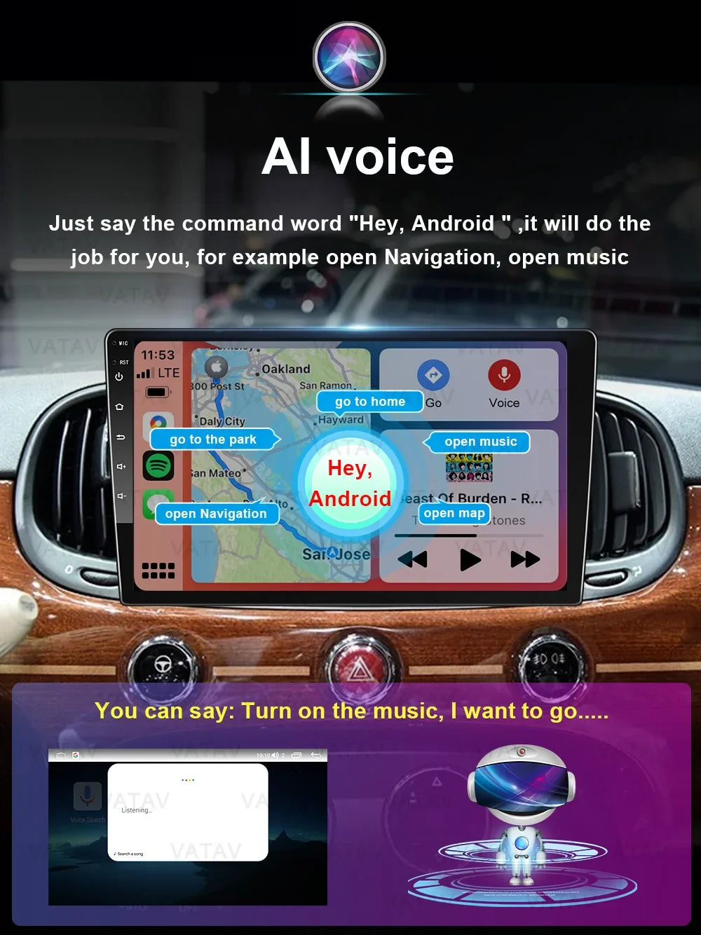 For Fiat 500 2016 2017 2018 2019 Car Multimedia Carplay Android Auto GPS stereo Radio Video Palyer 10 Inch Head Unit