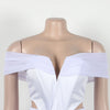 S10632 Sexy Slimming Mesh Splice Bum Covering Visibility Elastic Off-Shoulder 2-Piece Set European And American Style