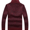 Men's Fleece Thicker Sweater Half Zipper Turtleneck Warm Pullover High Quality Male Slim Knitted Wool Sweaters For Spring
