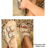 Double Metal New Fashion Buckle Diamond Sequins Slippers Home Leisure Beach Women's Flat Sandals for Fall and Winter Models