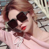 New Vintage Large Frame Sunglasses Women's Brand Designer Square Sun Glasses Women Travel Fashion Eyewear UV400 Gafas De Sol