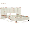 Queen Size Upholstered Platform Bed Velvet Fabric Big Headboard Wooden Frame Bedroom Storage Slat Support No Box Spring Needed
