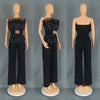 Full Length for Women Elegant Summer Long Jumpsuits Evenings Party Sexy Tube Jumpsuit Ladies High Waist Strapless Jumpsuit