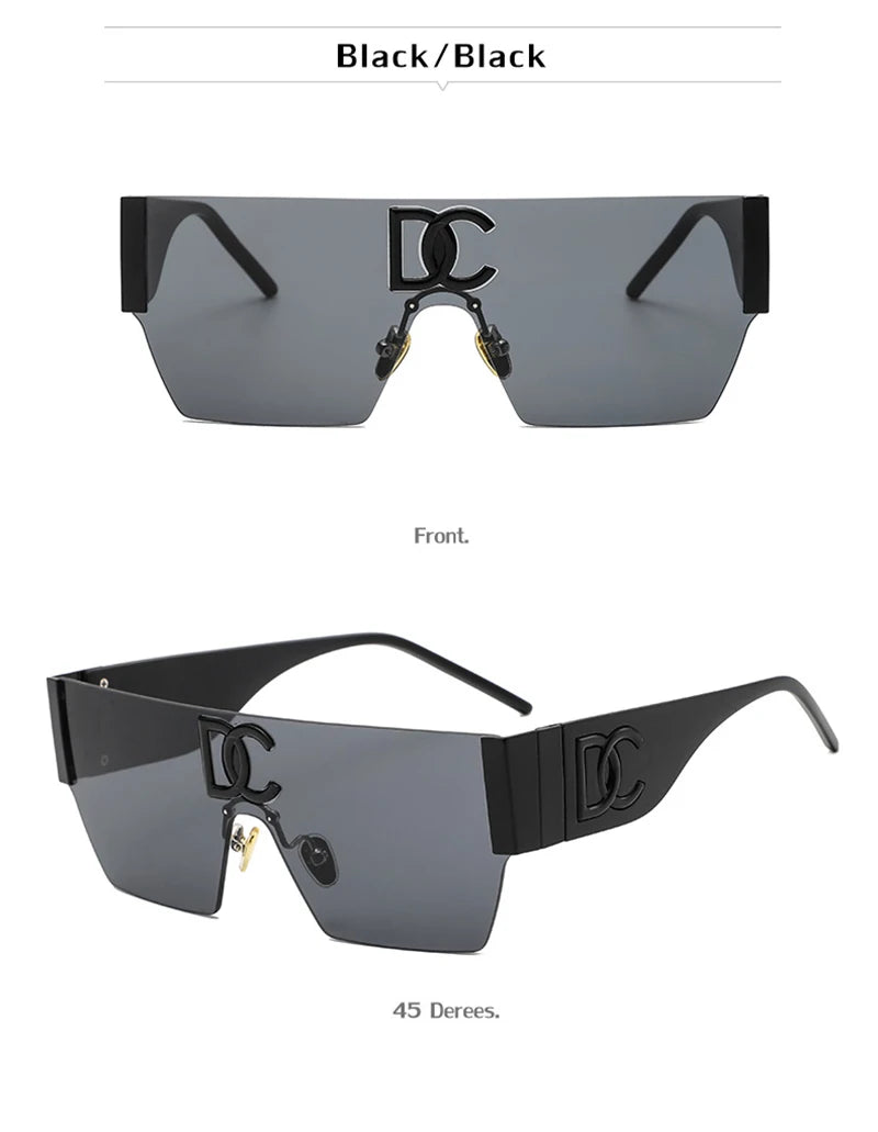 New 2024 Luxury Designer Square Sunglasses Women Fashion Trendy Punk Sun Glasses Ladies Gradient Shades Eyewear Oculos UV400