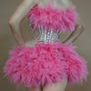 Ensemble haut et jupe sexy en dentelle, robe rose tendance, fête d'anniversaire, club dragqueen 303, performance  Y001