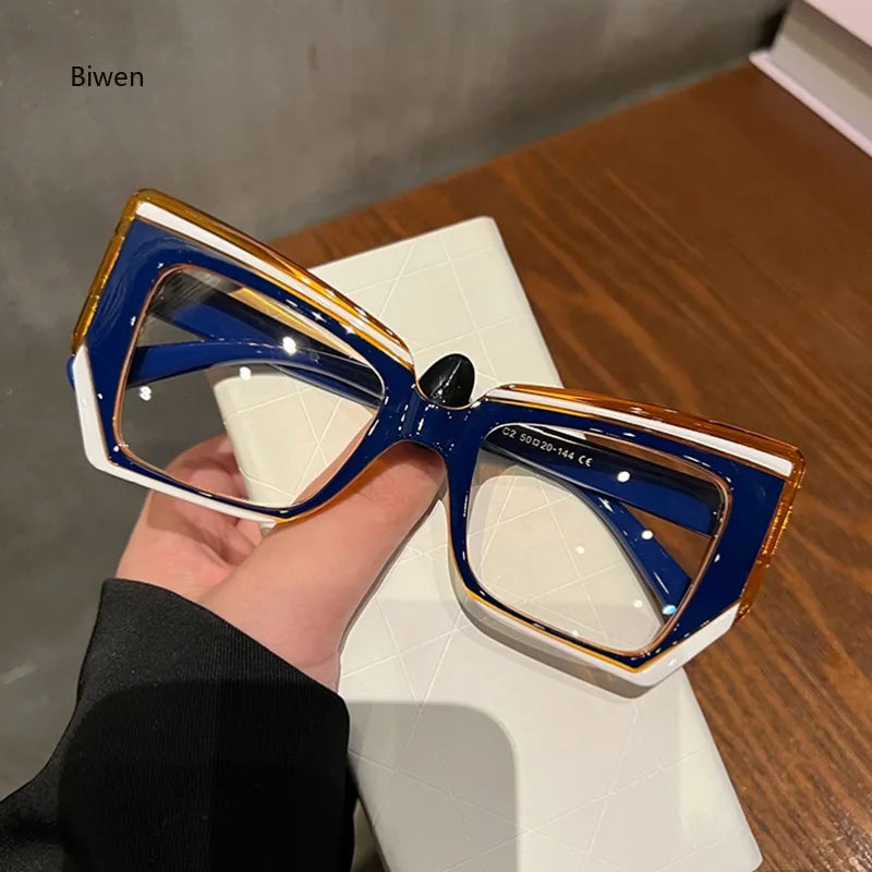 New Clear Thick Frame Eyewear Anti Blue Light Blocking Glasses Square Optical Eyeglasses For Women eye glasses for men