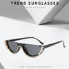 Trendy Diamond Cat Eye Sunglasses Women Luxury Brand Designer Crystal Sexy Cateye Metal Jewel Frame Rhinestone Eyewear Oculos