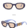 Fashion Square Sunglasses for Women Rectangle Brand Shades Sun Glasses Bling Diamond Eyeglasses Uv400 Glittering Accessories