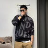 Pullover Man Letter Green Knitted Sweaters for Men Crewneck Loose Knitwear Round Collar Clothing Deals 2024 Fit Cheap Woven Top