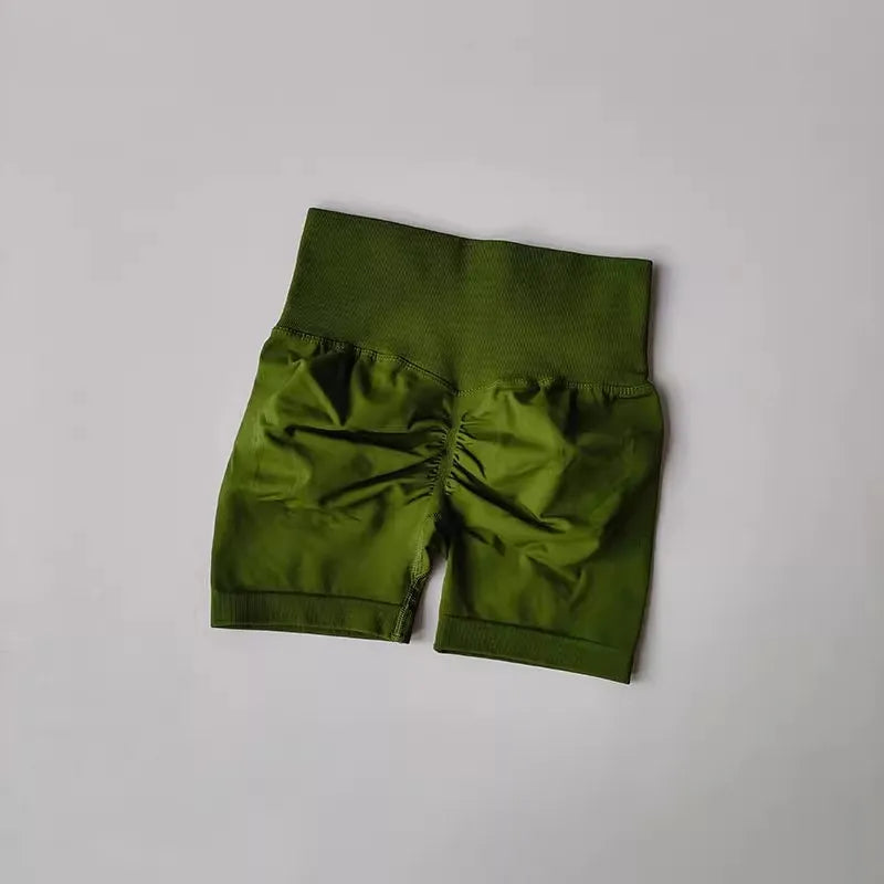 Summer High-Waist Women's Yoga Shorts Breathable Fitness Butt Lift Sports Running Shorts Cycling Push-Up Workout Gym Shorts