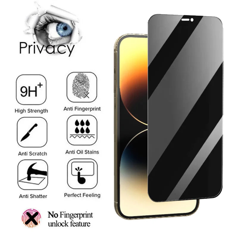 For iPhone 16 15 14 pro privacy tempered glass for iphone 15 14 13 12 11 pro max iphone14 iphone13 iphone16 iphone 16 pro anti spy screen protector iphone 14pro