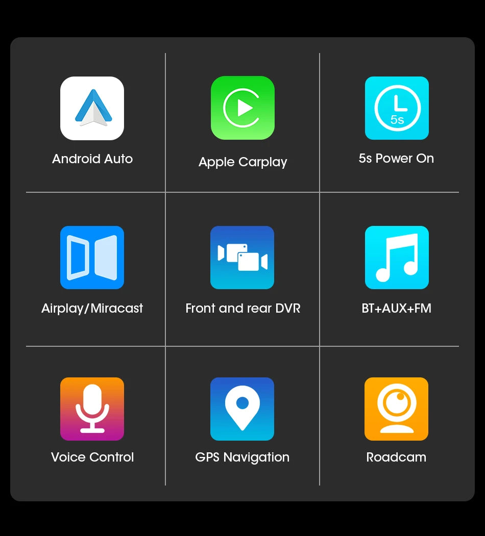 11.26 Inch 4K DVR Wireless CarPlay & Android Auto Dash Cam Bluetooth Audio GPS Navigation Dashboard Dual Lens Video Recorder