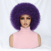 Short Afro Wigs for Black Women Blonde 10" Afro Curly Wig With Bangs 70s Bouncy Natural Synthetic Female Wigs for Party Cosplay