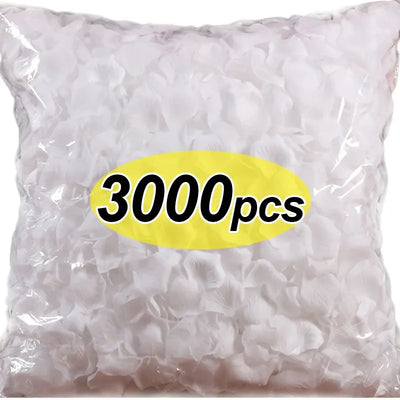 3000/100x White Fake Rose Petals Artificial Silk Rose Flower Petal Multicolor Red Petals for Valentine's Day Wedding Party Decor