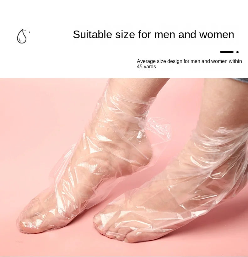 100PCS Transprent Disposable Foot Bags Detox SPA Covers Pedicure Prevent Infection Remove Chapped Foot Care Tools Bath Wipe