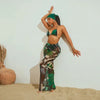 Cover Up Skirt Swimsuit Women Strapless Tank Crop Tops And Patchwork Skirt Fashion Pleated Beach Swimwear Bikini 2024 Summer