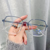 Fashion Anti Blue Light Glasses Ultra-Light Transparent Korean Gradient Big Square Frame Men Women Eye Protection Spectacles