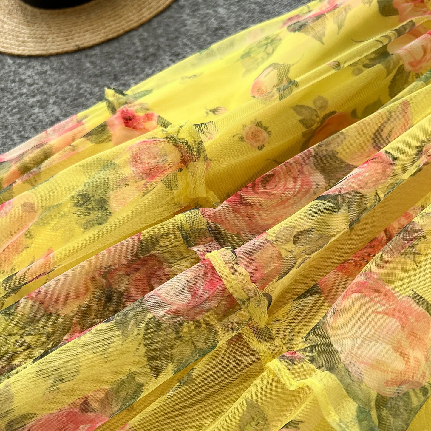 Elegant Slash Neck Vintage Short Puff Sleeve Chic Print Slim Chiffon Dresses French High Street Evening Autumn Mesh Clothing