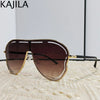 Oversized Hollow One-Piece Sunglasses Women Big Frame 2024 Luxury Brand Special-Shaped Sun Glasses For Ladies Eyewear Shades