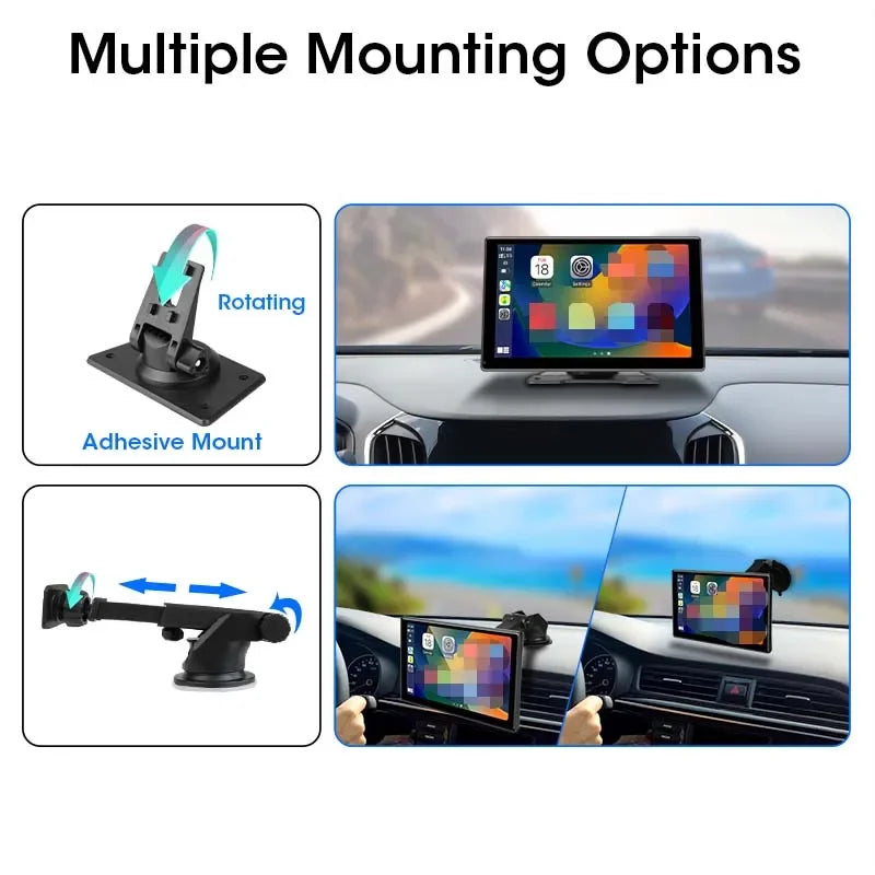 Srunbi 9 Inch Carplay MP5 Portable Smart Player Monitor Wireless Android Auto&Carplay Dual Bluetooth Music AUX USB BT 5.0 IPS
