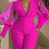 Ladies Elegant Office Jumpsuit Romper For Women 2023 High Waist Wedding Overalls Sequins Bodycon Long Sleeve Party Jumpsuit Club