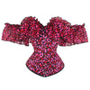 Fashion Sexy Corset Blouse Off Shoulder Short Sleeve Bustiers Top Body Shaper Slimm Waist Lace Up Corselet Overbust Plus Size