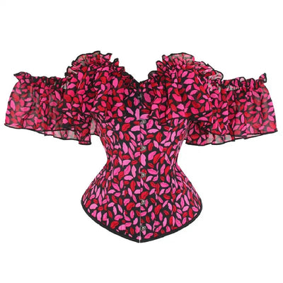 Fashion Sexy Corset Blouse Off Shoulder Short Sleeve Bustiers Top Body Shaper Slimm Waist Lace Up Corselet Overbust Plus Size