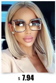 Fashion Model Ocean Yellow Square Sunglasses Women Luxury Brand Oversized Shades Pearl Chic Sun Glasses For Female Men Oculos