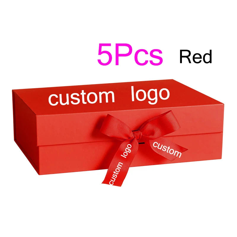 5Pcs Gift Box With Lid Personalized Bridesmaid Groomsmen Proposal Box With Ribbon Present Packaging Box Wedding Boxes