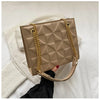 Ladies Fashion Large Capacity Chain Bag Retro Square Tote Bag Diamond Texture Shoulder Crossbody Daily Hundred Underarm Handbag