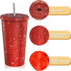 1 Pc Rhinestone Coffee Cup Gift Cup Rhinestone Rhinestone Thermos Cup Double Stainless Steel Straw Cup Coffee Mug  Water Bottles