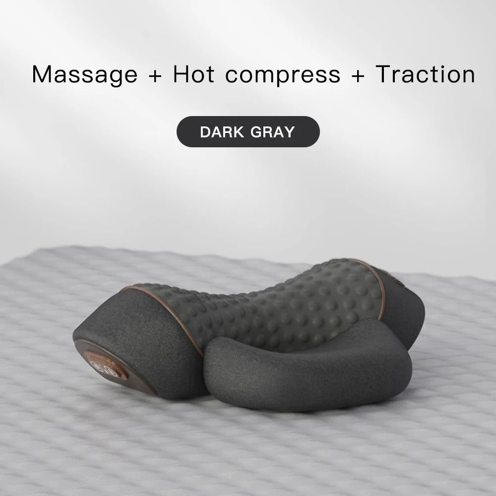 Neck Massager Pillow Cervical Orthopedic Pillow Lifting Traction Relax Hot Compress Vibration Massage Neck Pain Relief