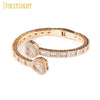 2025 New Iced Out Bling Opened Heart Zircon Charm Bracelet Rectangle AAA CZ Hearts Bangle For Men Women Hiphop Luxury Jewelry
