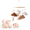 Baby Crib Mobile Bed Bell Rattle Toys Wooden Crochet Stars Pendant Bed Bell Toys Newborn Comfort Crib Bracket Hanging Toys Gifts