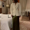 Elegant Blazer Coat Women Fashion Office Lady Waist Cinched Solid Suit Jackets 2025 New Spring Single Breasted Casual Outerwear