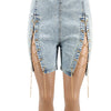 Rompers Women One Piece Elegant Splice Denim Jumpsuits Sexy Slim Fit Strapless Sleeveless Short Pants Sheath Playsuits