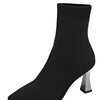 Women Knitting Sexy High Heels Shoes Pointed Toe Trend Chelsea Boots Designer Winter 2024 New Ankle Thin Mujer Sock Boots Pumps