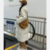 EVNISI Women Zipper Up Pockets Down Coat oversize Loose Coat Turtleneck Thicken Long Coat Women Casual Parkas 2024 Autumn Winter