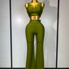 Women Sexy Bandage Crop Top Pant Set Evening Party Club Luxury Birthday High Street Fashion Elegant Luxury Birthday Outfit ﻿