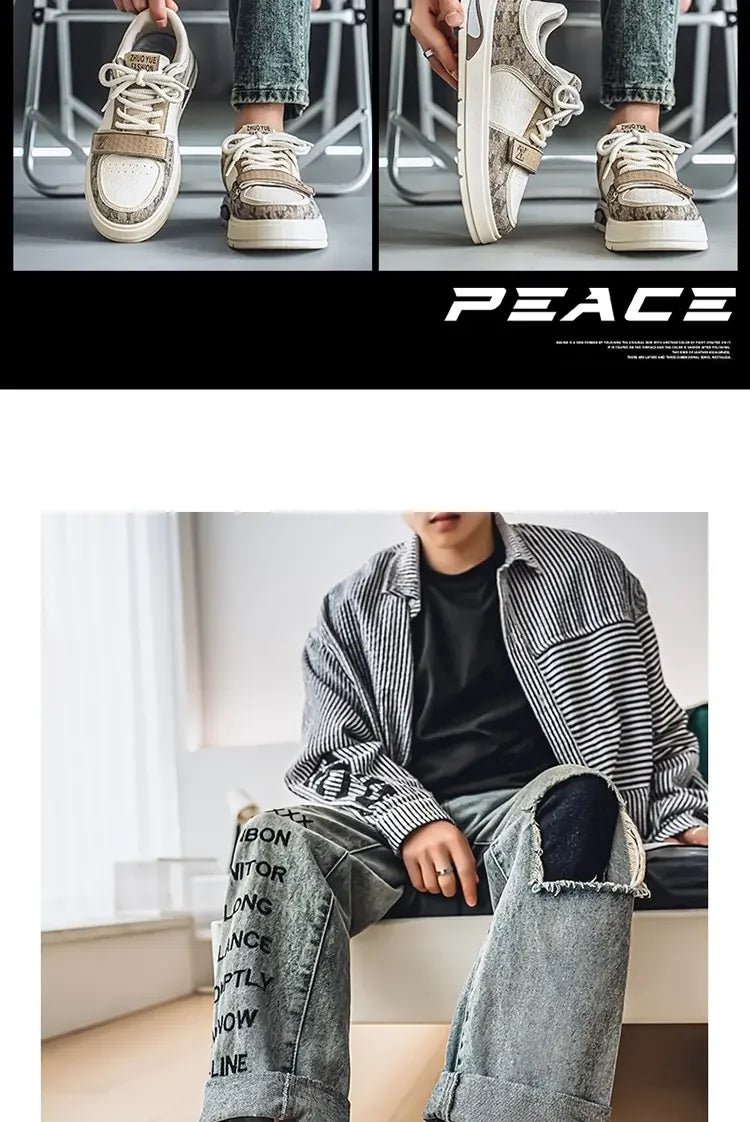 Men's Shoes Autumn Casual Shoes Soft Soled Sports Shoes New Trend Help Breathable Non-slip Board Shoes Fashion Shoes Board Shoes