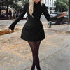 Dulzura Long Sleeves Zipper Bodycon Mini Dress With Pocket Solid Elegant Outfit Office Streetwear Women’S Autumn Winter Clothes