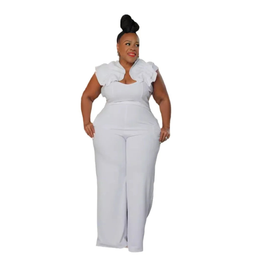 Plus Size Women Clothes Jumpsuit Summer Clothes Black Urban Leisure Bodysuit New 2024 Wide Leg Jumpsuit Wholesale Dropshipping