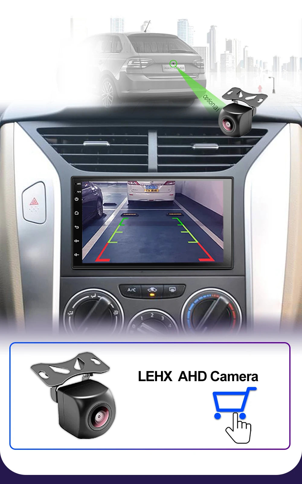 LEHX 7" 2Din MP5 Video Carplay & 4Core Android 14 Car Radio Audio Androidauto Carplay 4G GPS WIFI Automotive Multimedia Player