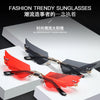 2024 new rimless glasses personalised wings runway fashion women's sunglasses
