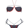 Sexy Print Laced Up Bikini 2 Piece Set Women Split Swimsuit High Waist Beach Backless Bikini 2025 New Summer Swimwear Bikini Set