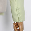 TWOTWINSTYLE Backless Spliced Button Blazers For Women Notched Collar Long Sleeve Patchwork Chain Chic Blazer Female Fashion New